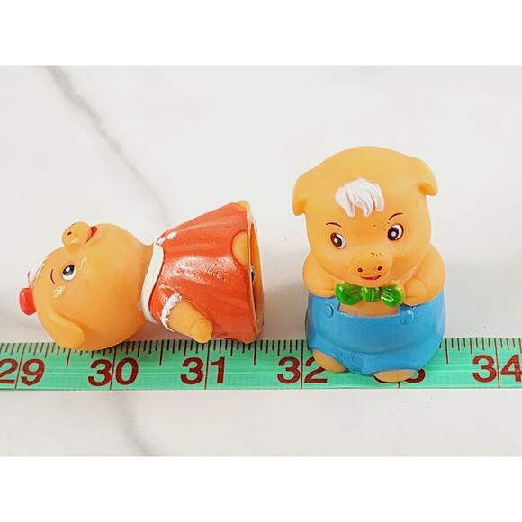 Pencil Sharpener Piglet Pig Piggy Figurine 2 1/2" Great Wall #637 Rubber 80s x2 - Picture 15 of 16